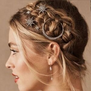 Astria hairpin set; available in bright gold; 3 pieces